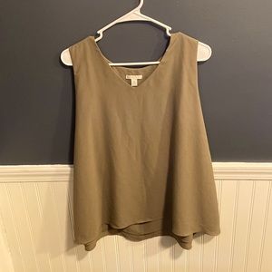 Cato V-Neck Olive Green Dressy Tank